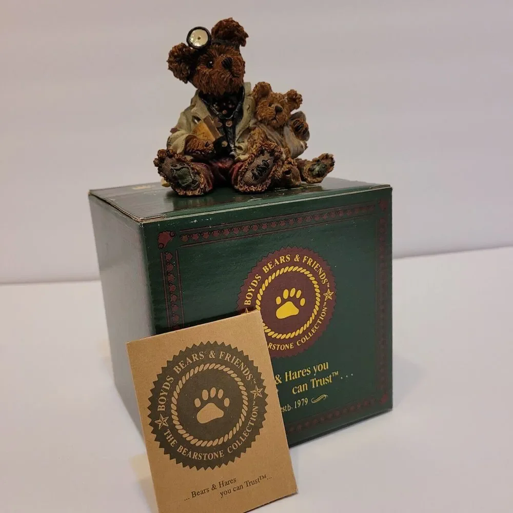 Boyds Bear Figurines, Dr. Harrison Griz...MD,‎ PHD, BUD, Style #228309, 2E/3540